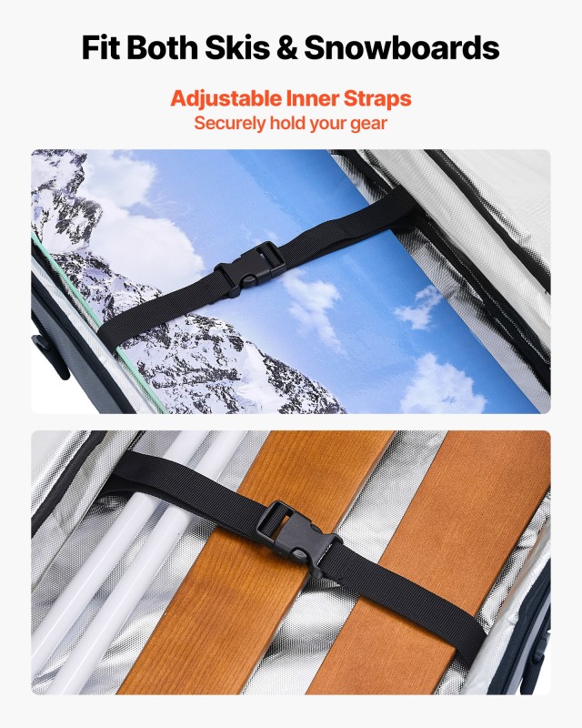 VEVOR Προστατευτική Τσάντα Snowboard 165 cm, Αδιάβροχη με Ενισχυμένους Ιμάντες HXYJBXBB165CBKA7U001V0