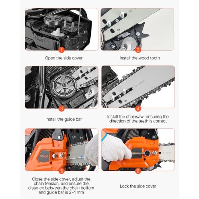VEVOR Αλυσοπρίονο Βενζίνης 52cc 2.4 HP για Κοπή Ξύλου - 18 ιντσών RQLJ18INCHEC6XJG9001V0