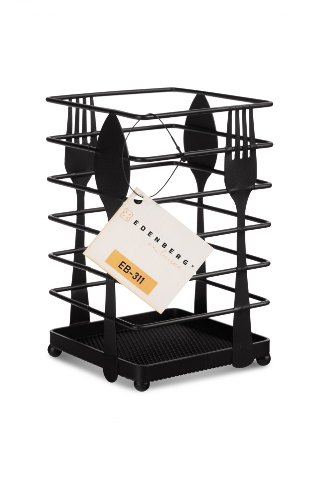 Edenberg Μαύρη Θήκη Μαχαιροπήρουνων από Ανοξείδωτο Ατσάλι EB-311