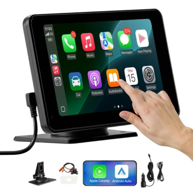 VEVOR Οθόνη Αυτοκινήτου 7 με CarPlay, Android Auto & Κάμερα Οπισθοπορείας CZZKP7INCHBDV1Y7K001V9