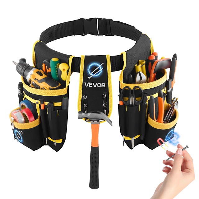 VEVOR Μαγνητική Ζώνη Εργαλείων για Άνδρες – 28 Τσέπες, Βαρέως Τύπου, Ρυθμιζόμενη Εργαλειοθήκη για Ηλεκτρολόγους και Ξυλουργούς, Μέγεθος 78.7-121.9 εκ. GJYDKXCGKSYB9DFMQ001V0
