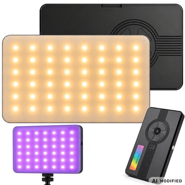 Verk Group Φορητό Φωτιστικό LED RGB-W Τσέπης για Φωτογραφία, 138 LED, 2700-6500K, με Μπαταρία 800mAh και Βάση Hot Shoe/1/4 5907451392294