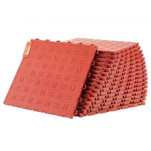 Πλακάκια Γκαράζ VEVOR, 12x12x0.53, 50τμχ, Αντιολισθητικά, Κόκκινα  CKDDHSJ501212FZ13V0