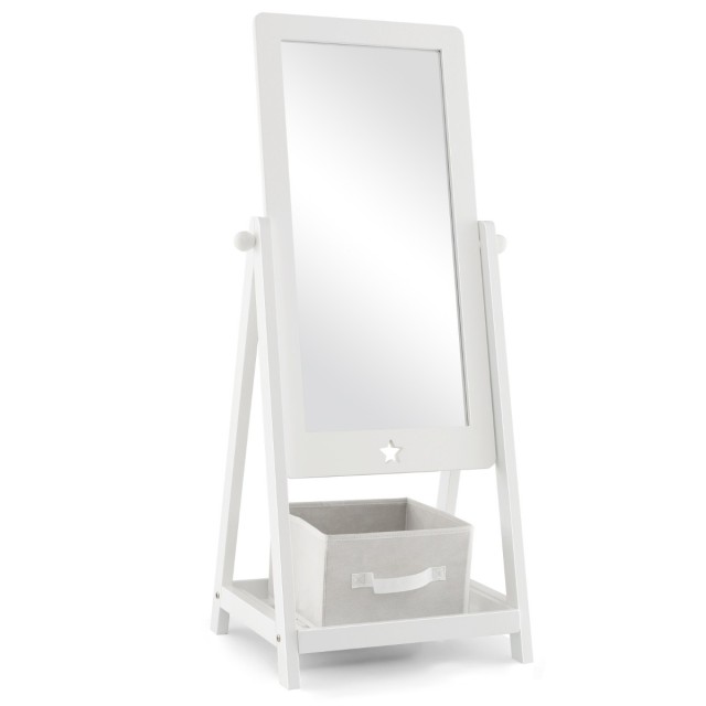 Costway Ξύλινος Παιδικός Καθρέφτης Ολόσωμος 45 x 40 x 112 cm HY10182WH