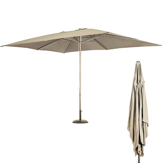 BAKAJI Ομπρέλα Κήπου Κεντρικού Πόλου 3x2 Μέτρα Πλήρης Άμμος με 6 Ακτίνες Εξωτερικού Χώρου 02842342