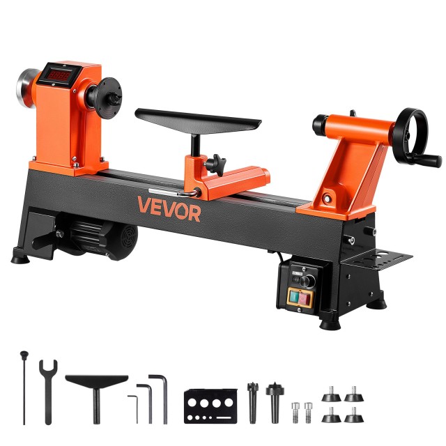 VEVOR Τορνός Ξύλου 1 HP 12x18 in με Μεταβλητή Ταχύτητα TSMGCC24K1HPKLSGOV2
