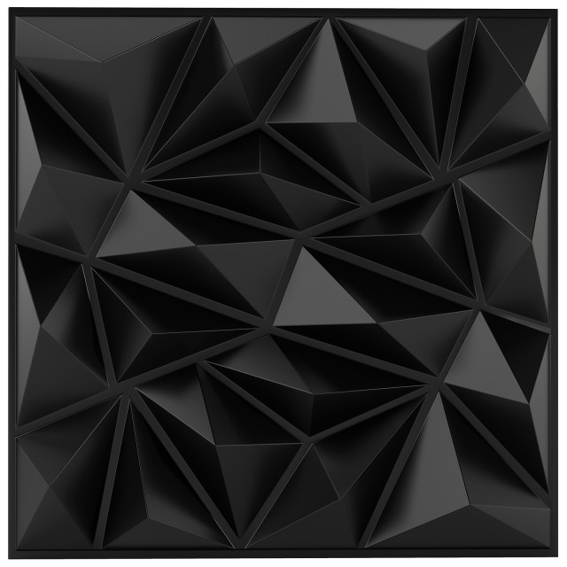 Costway  Σετ 20 τμχ Αυτοκόλλητα 3D Πάνελ Τοίχου 50 x 50 εκ. Μαύρο HZ10363BK