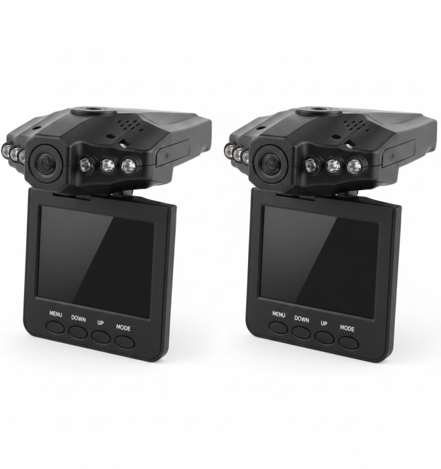 SPM Σετ 2 τμχ Κάμερα Αυτοκινήτου DVR HD με Οθόνη LCD 2.5 Ανίχνευση Κίνησης και Εγγραφή Βρόχου QH80003-set