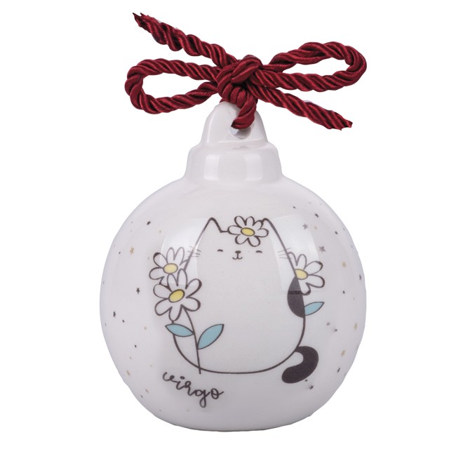 Villa dEste Home Κεραμική Χριστουγεννιάτικη Μπάλα Oroscocats Παρθένος 5917885
