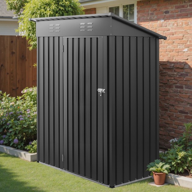 VEVOR Μεταλλικό Κήπος Αποθήκη 1533x876x1815mm με Κεκλιμένη Οροφή και Κλειδωμένη Πόρτα GJF53FTHHSMSOZT3V001V0