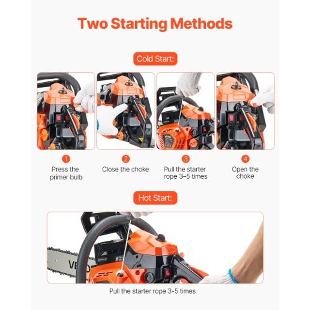 VEVOR Αλυσοπρίονο Βενζίνης 40cc 1.8 HP 14 ιντσών για Κοπή Ξύλου RQLJ14INCHEC4M9U6001V0