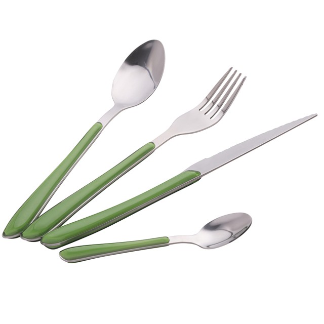 Galileo Σετ 24 ανοξείδωτα μαχαιροπήρουνα με λαβή χρώματος Louvre Verde 2197261