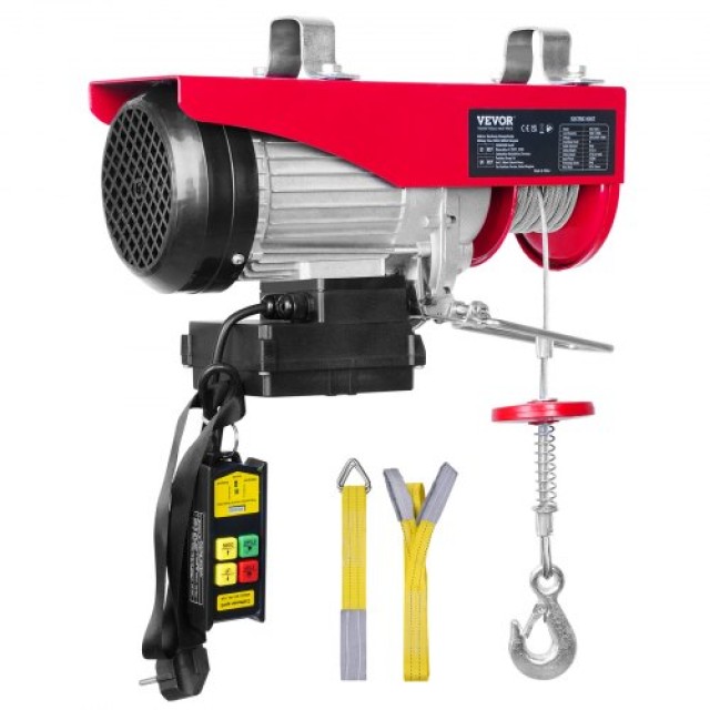 Ηλεκτρικός Γερανός VEVOR, 800kg, 1450W, 220V, Ασύρματο Τηλεχειριστήριο, 12m Ύψος Ανύψωσης, Χαλκός Κινητήρας DD1760LBS21FTGUZHV2