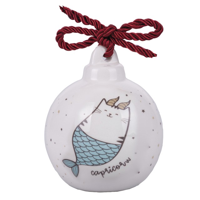 Villa dEste Home Κεραμική Χριστουγεννιάτικη Μπάλα Οροσκότες Αιγόκερως 5917888