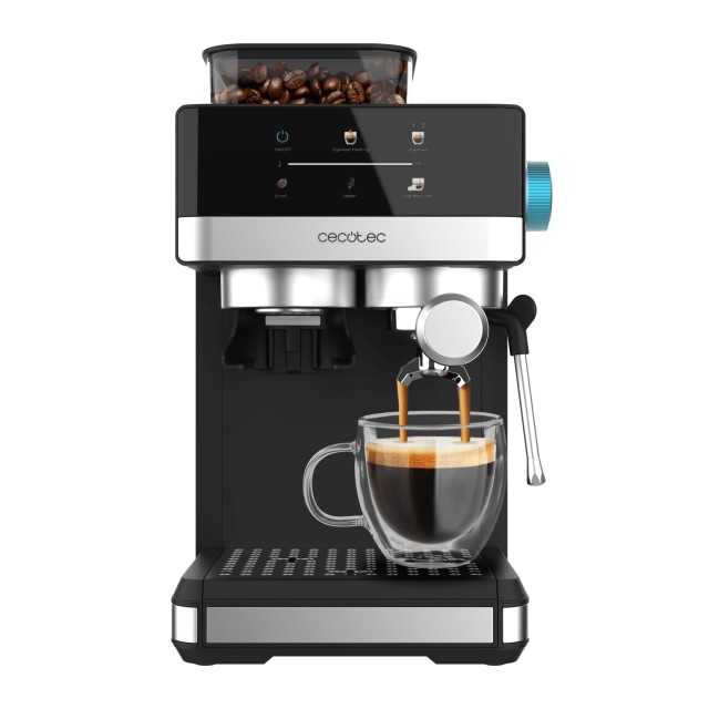 Cecotec Καφετιέρα Espresso Power Espresso 20 Grind με 1350W, 20 Bar, Δοχείο 1.7L, Ρυθμιζόμενη Άλεση CEC-108984
