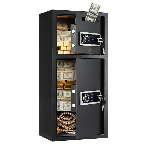 VEVOR Ασφαλής Θυρίδα 7.2 cu.ft, Διπλή Πόρτα με Κλειδαριά και Κωδικό, Ατσάλινη Ανθεκτική στη Φωτιά, Μαύρη SX-BXXCZ75CUFTL8RMMY001V9