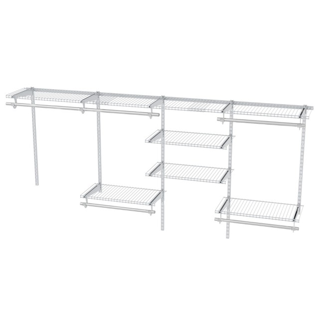 Costway Επεκτάσιμο Λευκό DIY Ανοιχτό Κρεμαστό Σύστημα Ρούχων 122-244cm JZ10353WH