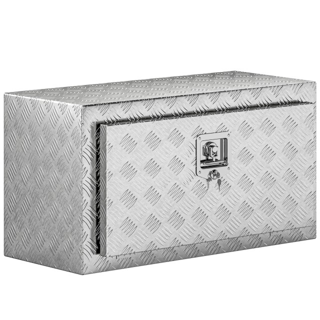 HOMCOM Κουτί Εργαλείων Φορητό Αλουμινίου 76x35.5x40.6cm Ασημί C01-014V00SR