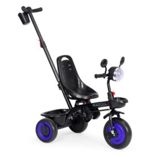 ECOTOYS Παιδικό τρίκυκλο καρότσι 3 σε 1 με περιστρεφόμενο κάθισμα και μπλε σκίαστρο WQL-066-51-Blue