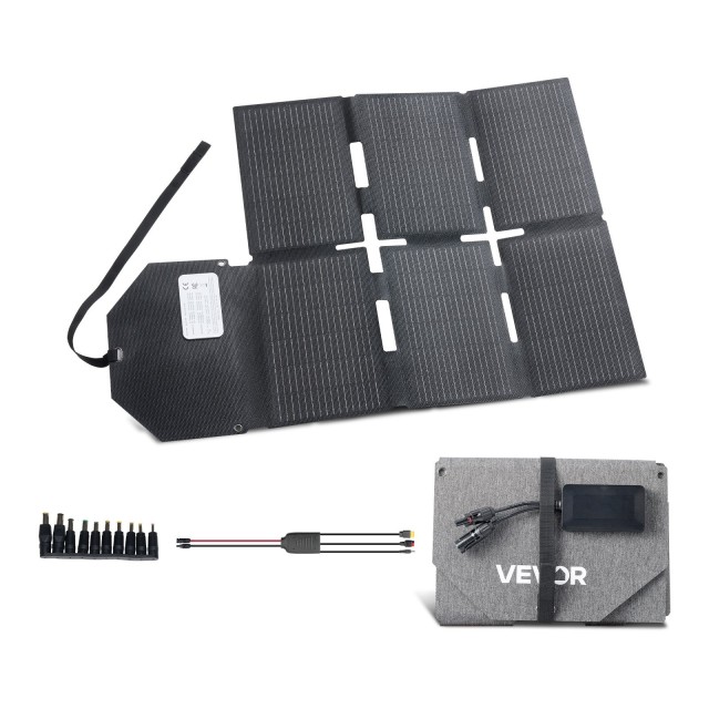 VEVOR 60W Φορητός Πτυσσόμενος Φορτιστής Ηλιακής Ενέργειας 24% Aποδοτικότητα με Θύρες MC4, Type-C, USB-A & DC BXZDTYNB160W36PFJ001Y3
