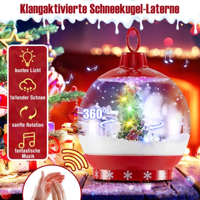 Costway Φωτισμένο Χριστουγεννιάτικο Φανάρι Δρόμου 173cm Κόκκινο με Μουσική CM24762RE