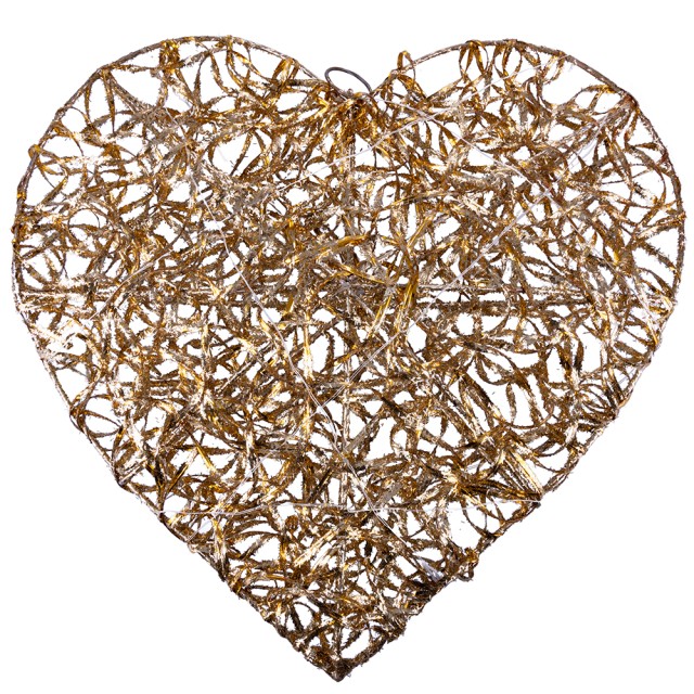 Galileo Καρδιά φωτιζόμενη εξώπορτας 40 cm από ρατάν και μέταλλο Santas House 5912388 Τυχαία Επιλογή Χρωμάτων