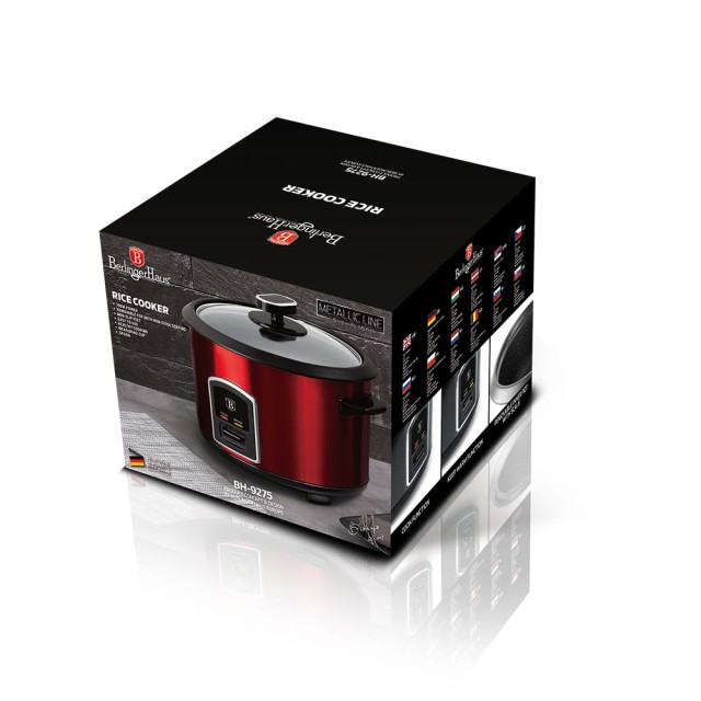 Berlinger Haus Παρασκευαστής Ρυζιού 700W Χωρητικότητας 1.8L, Metallic Line Burgundy BH-9275