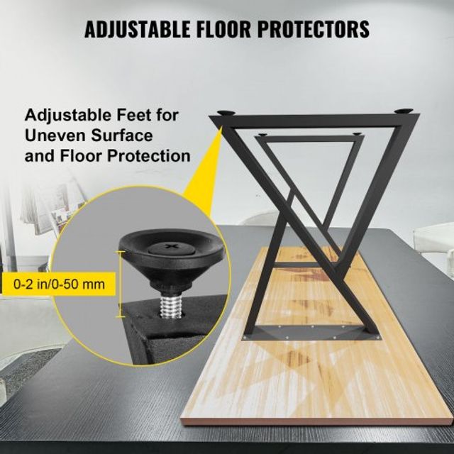VEVOR Μεταλλικά Πόδια Τραπεζιού Σχήματος Ζ 28x18 Σετ 2 Τεμαχίων TZZTYCZ28X188OFG9V0