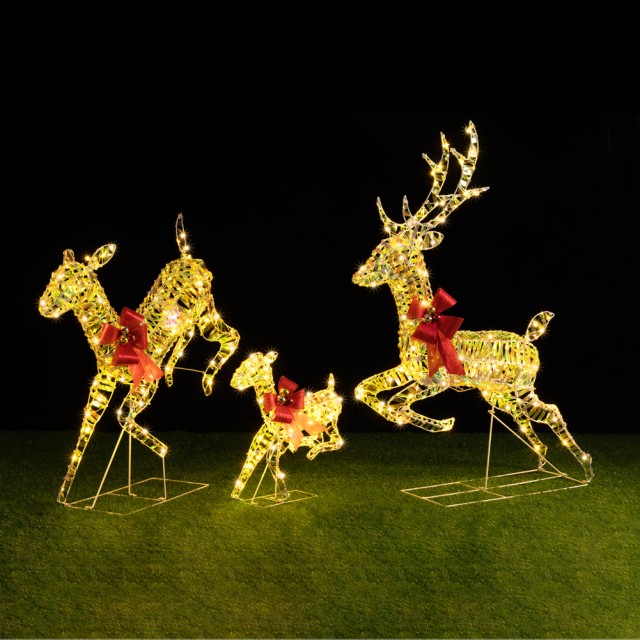 BAKAJI  Οικογένεια 3 Φωτεινών Τάρανδων Χριστουγέννων Τάρανδος Χριστουγεννιάτικη Διακόσμηση Εξωτερικού Χώρου  02841745