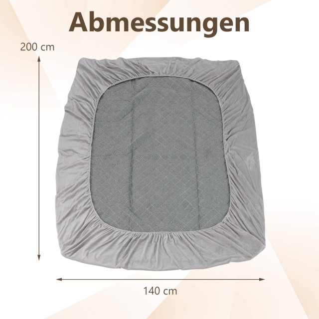 Costway  Προστατευτικό στρώματος πολυτελές υπερ-απαλό κάλυμμα με βαθιές τσέπες 140 x 200 cm HU10882GR-Q