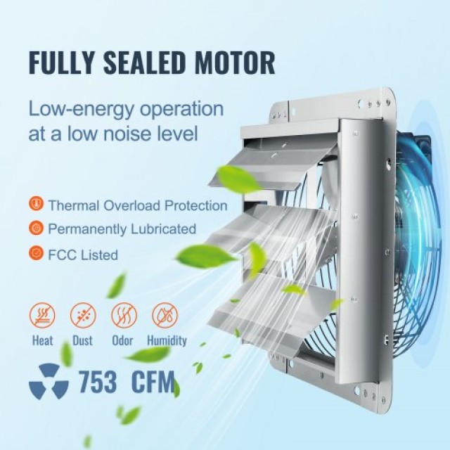 VEVOR Ανεμιστήρας Εξαερισμού Τοίχου 254 mm 753 CFM AC Motor BYCSPQSDJAC10PBM8V2