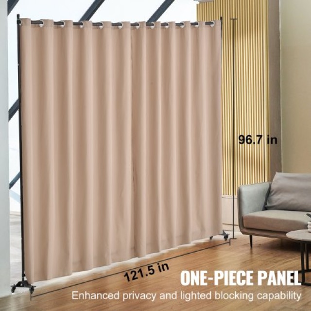 VEVOR Φορητό Διαχωριστικό Δωματίου 308.5 x 45 x 245.5 cm με Ρόδες Καφέ Οθόνη Απορρήτου BLPF96120INCE5PIQV0