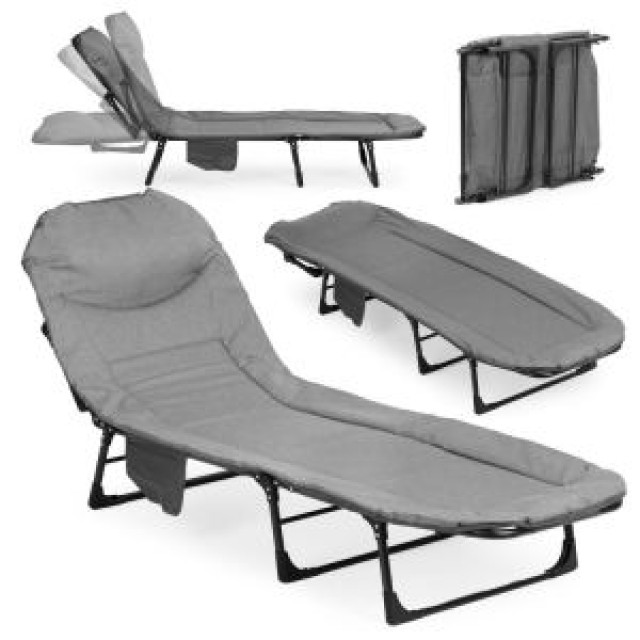 MULTIGARDEN Πτυσσόμενο στρατιωτικό κρεβάτι ύπνου 200x65 εκ. καναδικού τύπου MultiGarden GMFC-20180-4