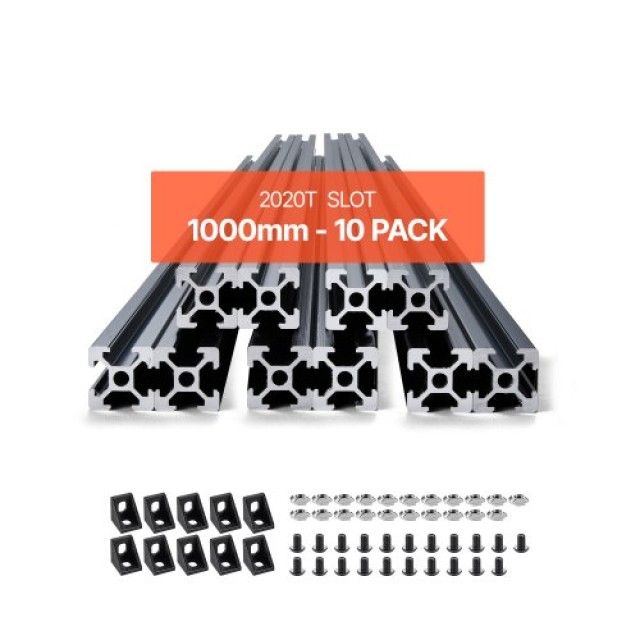 VEVOR 10 Τεμάχια 39.4in (1000mm) T Slot 2020 Ανοδιωμένη Αλουμινένια Ράγα 2020OBLXC10JMQNSK001V0