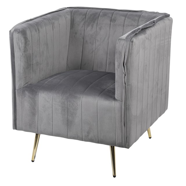 Galileo Πολυθρόνα vintage γκρι σε ξύλο με επένδυση από πολυεστέρα εφέ βελούδου Sibilla 5907645