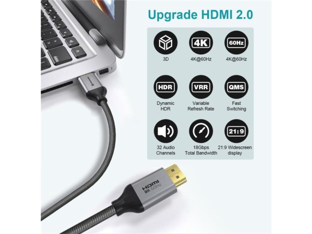 SWISSTEN Καλώδιο HDMI 2 μέτρα σε HDMI 4K 60Hz 8595217484634