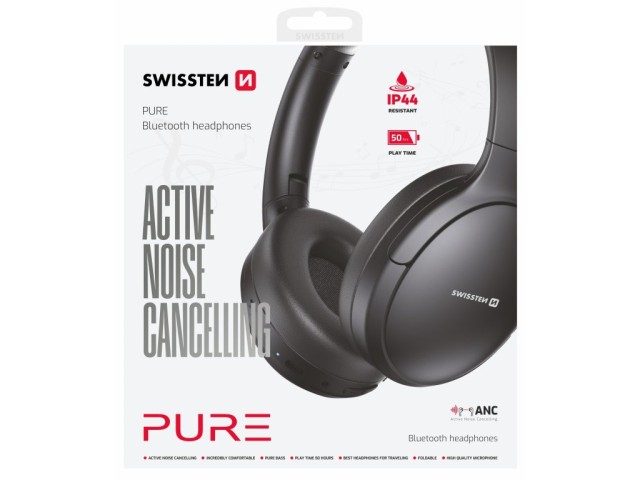 SWISSTEN Ασύρματα Ακουστικά Bluetooth ANC Pure, Μαύρο 8595217488359