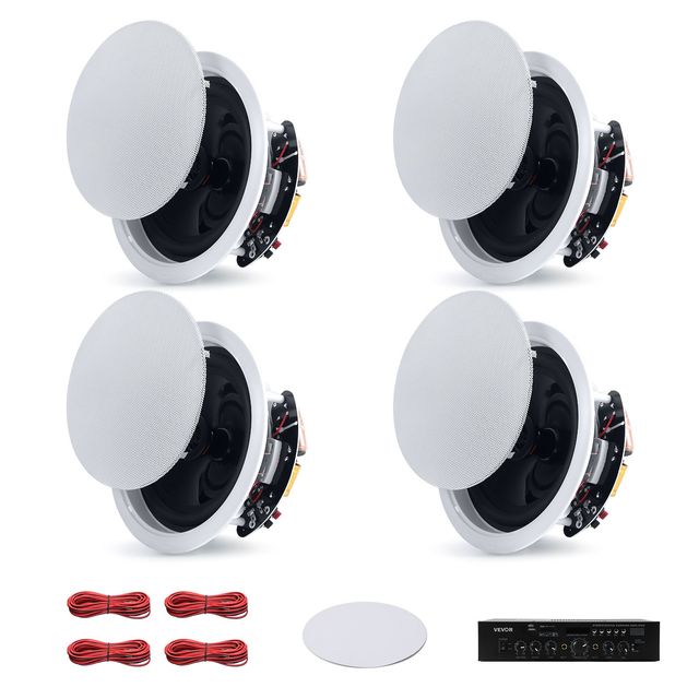VEVOR Bluetooth Ηχεία Οροφής 165,1 mm με Ενισχυτή, 2 Δρόμων, 4 Τεμάχια TZXDSYSQ65YCTXTEV001V2