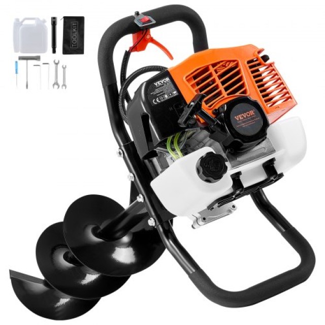 VEVOR  Τρυπάνι Γαιών Βενζίνης 63CC 2400W με 8 Δράπανο & 1 Προέκταση RYLXZ8YC1G63W6UMCV0