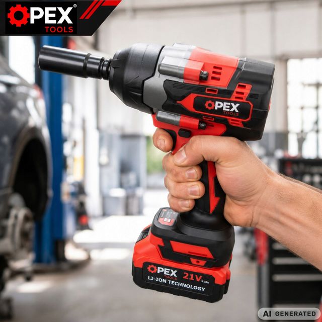 Verk Group OPEX TOOLS Παλμικό Κλειδί Μπαταρίας 21V Brushless 700Nm με 2 Μπαταρίες 3Ah, Καρυδάκια & Βαλίτσα 5907451391938