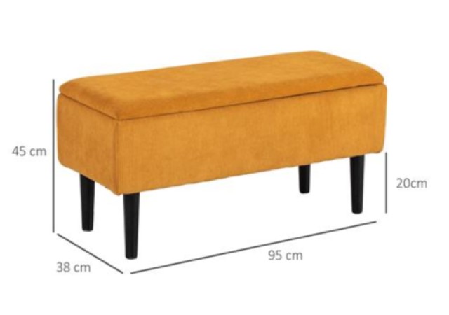 Πάγκος Κρεβατιού με Αποθηκευτικό Χώρο 95 x 38 x 45 cm Πορτοκαλί 838-417V01OG HOMCOM