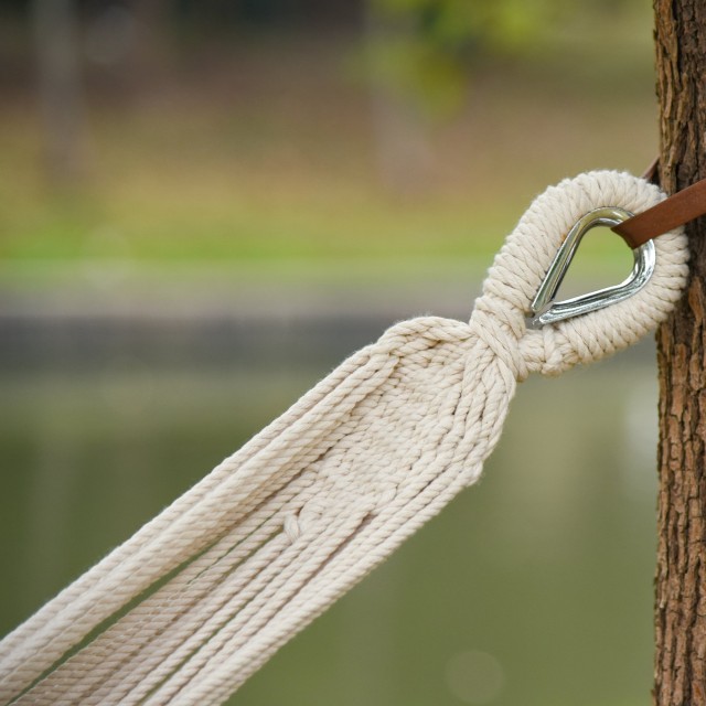 Outsunny Extra Large Garden αιώρα από βαμβάκι και πολυεστέρα με τσάντα μεταφοράς, 200x150cm πολύχρωμες ρίγες 84A-197