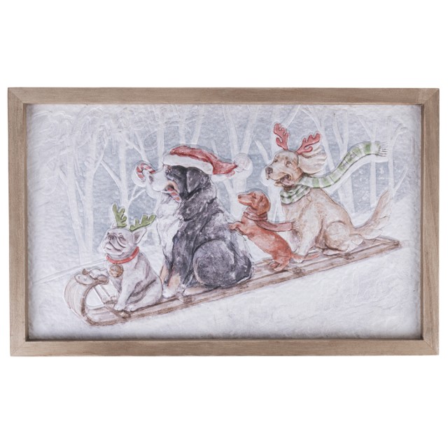 Villa DEste  Χριστουγεννιάτικος Πίνακας 40x25 cm με Ξύλινο Πλαίσιο XMas Vintage 5914336