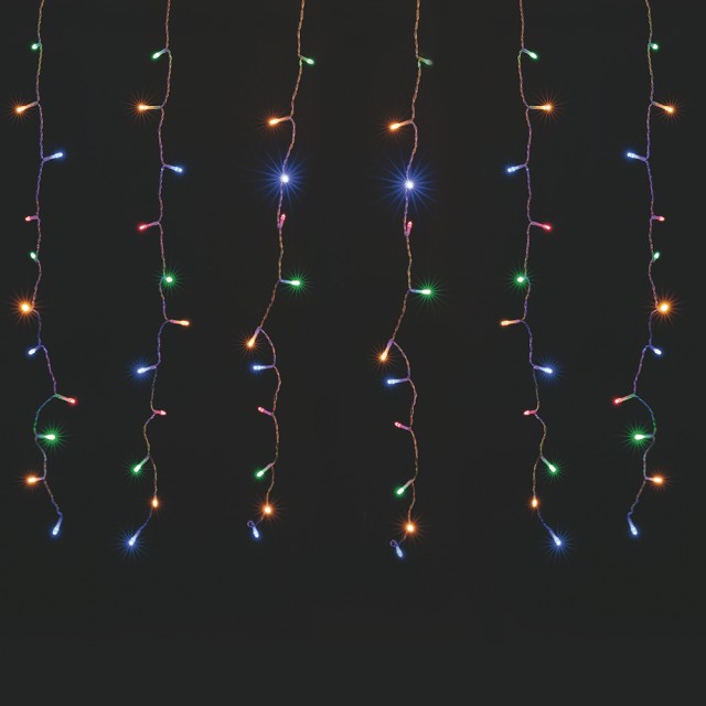 Kooper Γιρλάντα 208 led πολύχρωμη με μπαταρία για εξωτερική χρήση 8 λειτουργίες φωτισμού 300x70 cm Santas House by Kooper 5921252