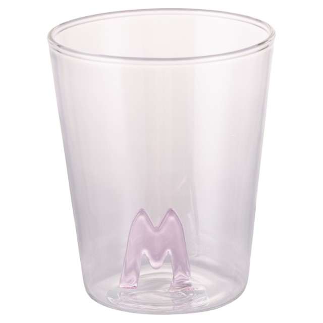 Villa dEste Home Ποτήρι 420 ml από Βοριοπυριτικό Γυαλί με Εσωτερικό Μονόγραμμα Γράμμα M σε 3D Διακόσμηση 5925077