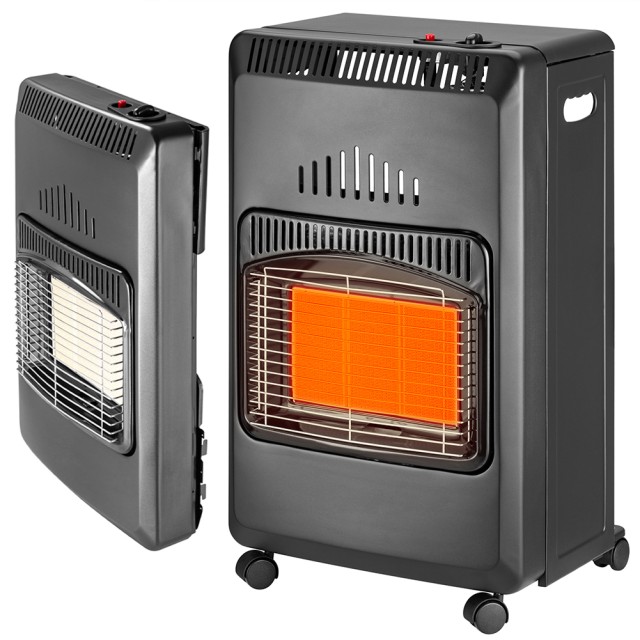 BAKAJI Πτυσσόμενη Σόμπα Αερίου  Slim 15 Kg σε Μαύρο Μέταλλο με 3 Ισχύες και 4 Ρόδες 02839769