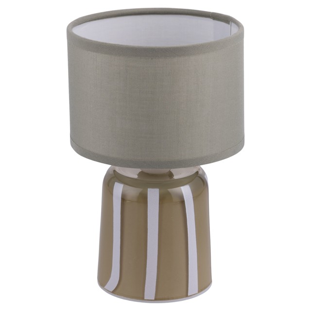 Villa DEste  Φορητό LED φωτιστικό μπαταρίας h 20 cm με βάση από γυαλί και υφασμάτινο αμπαζούρ Greenery 2188509