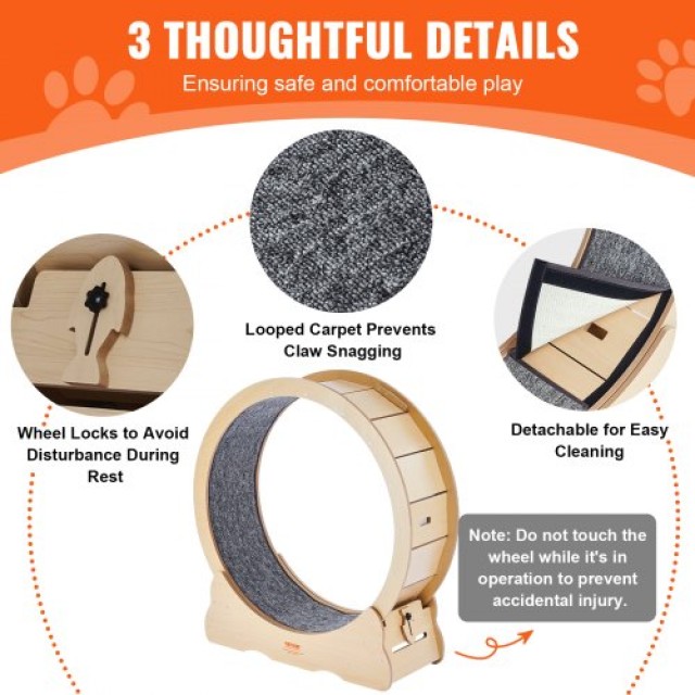 VEVOR Μεγάλος Τροχός Άσκησης για Γάτες Εσωτερικού Χώρου MZMPBJYMSMDBCOLWSV0