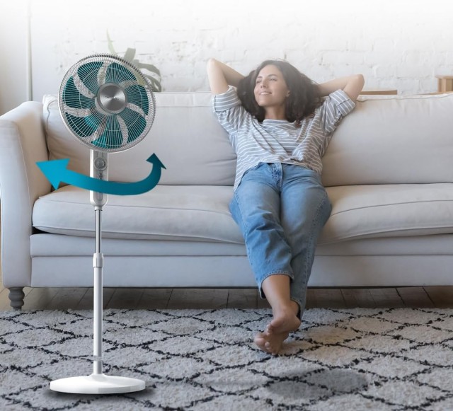 Ανεμιστήρας Δαπέδου 70W με 4 Ταχύτητες, Χρονοδιακόπτη, Αυτόματη Περιστροφή & Ύψος έως 130 cm Λευκό CEC-08300 Cecotec