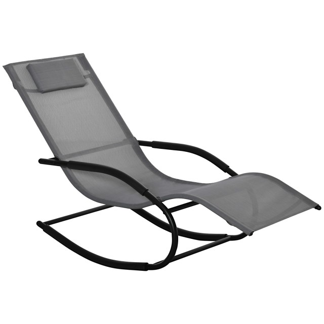 Κουνιστή καρέκλα Outsunny Zero Gravity Ergonomic, σε Metal και Texteline, 63x160x88cm 84B-681CG